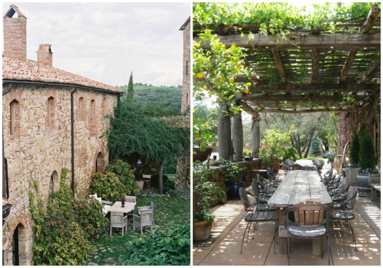 jardins méditerranéens -terrasse-pergola-vignes-coin-repas-arriere-cour