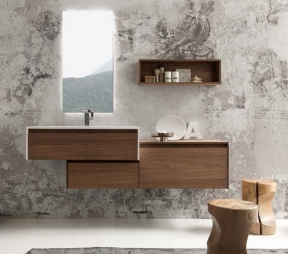 meuble de salle de bain en bois -meuble-vasque-mural-design-modules-