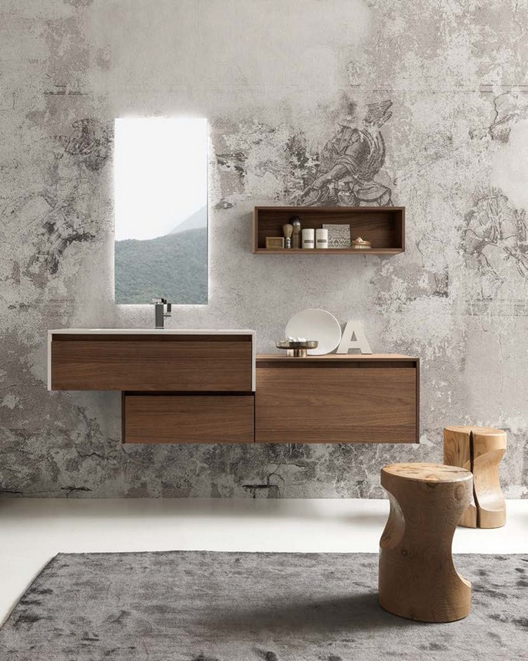 meuble de salle de bain en bois -meuble-vasque-mural-design-modules-
