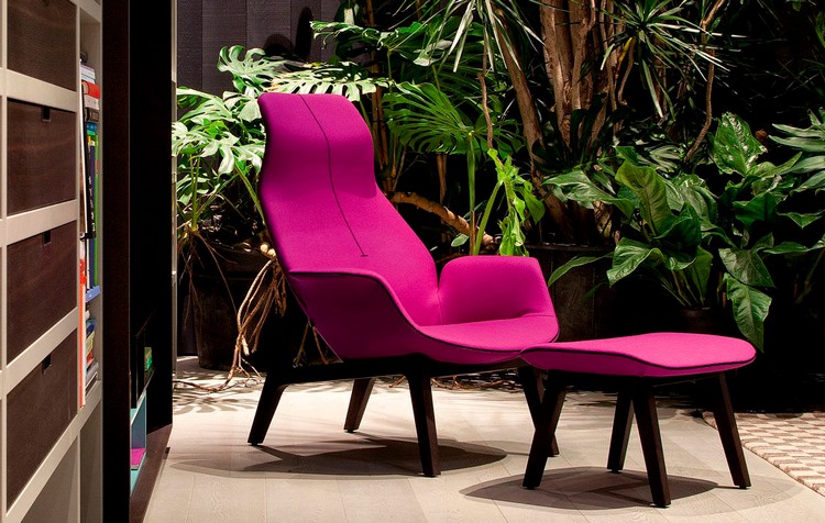 meuble design moderne-fauteuil-ventura-rose-vif