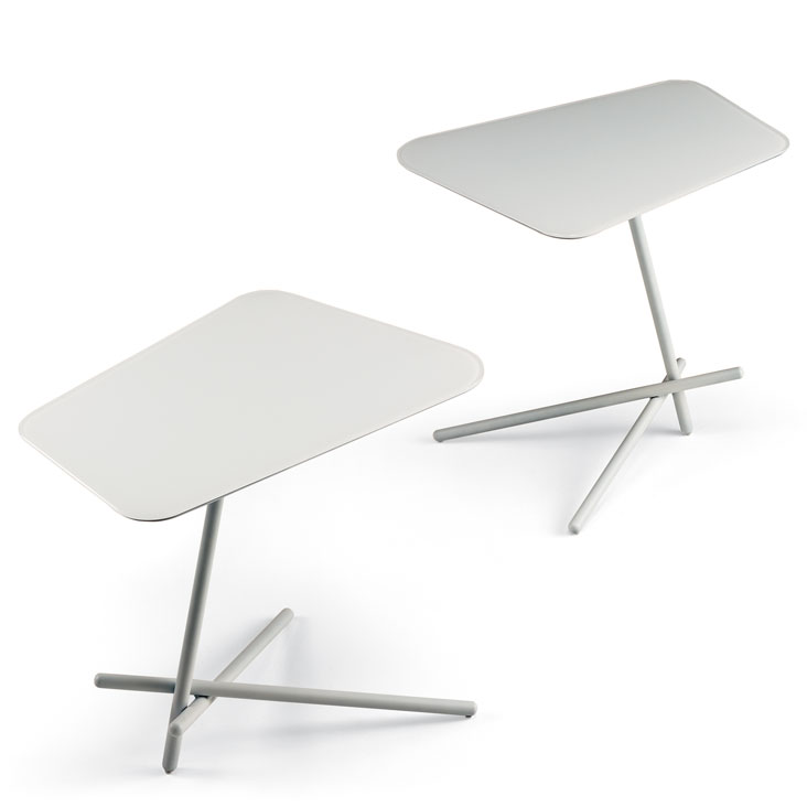 meuble design moderne-table-appoint-blanche-Cattelan Italia -Laser