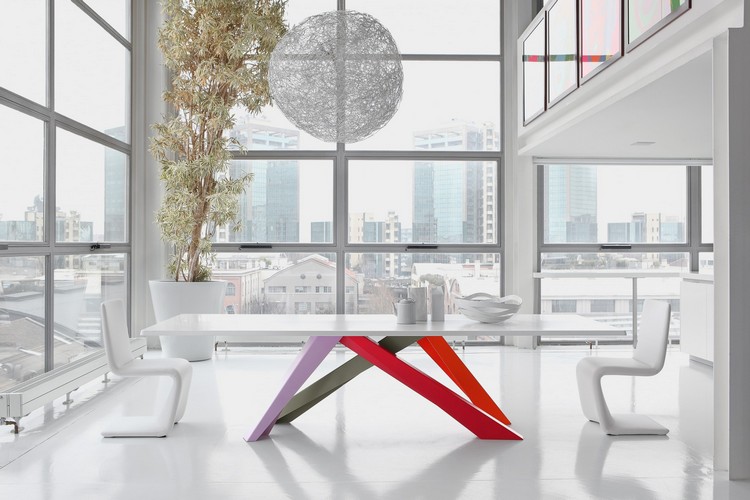 meuble design moderne-table-manger-plateau-blanc-alain-gilles-big-table-bonaldo-big-table