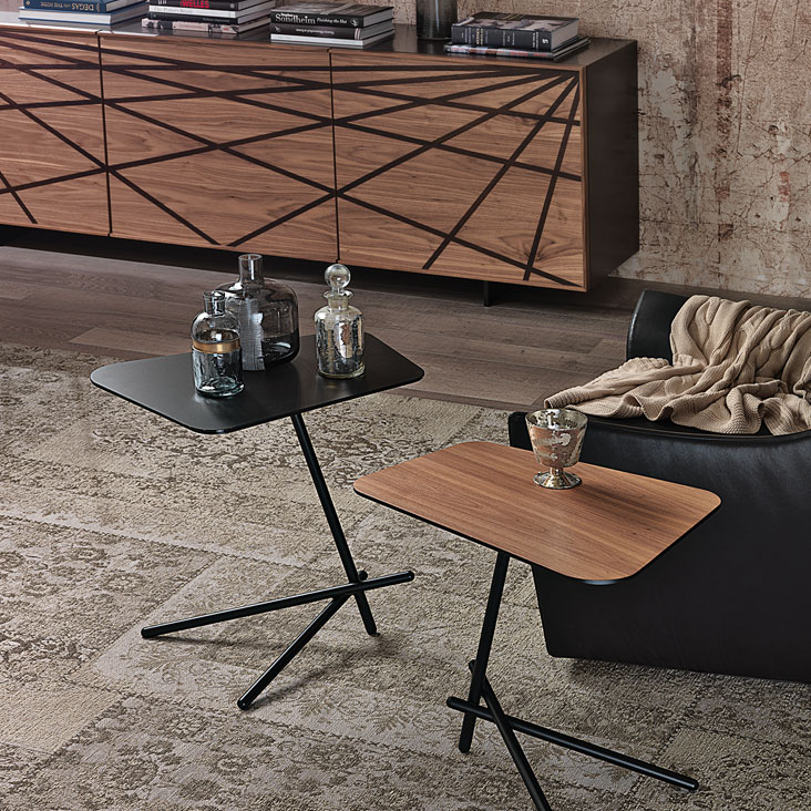 meuble design moderne-tables-basses-appoint-noir-bois-Cattelan Italia -Laser
