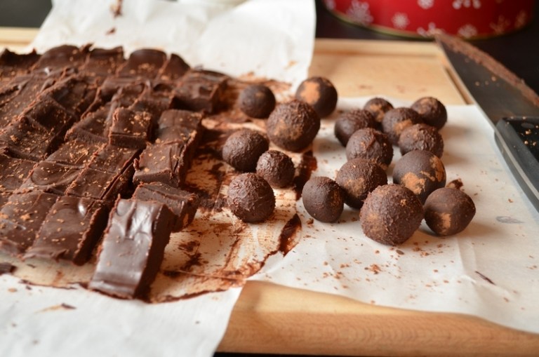 repas-Saint-Valentin original truffes chocolat fait maison