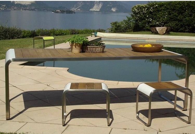 table d’extérieur –design-arrondi-bois-alu-corian-WAVE-Lgtek Outdoor