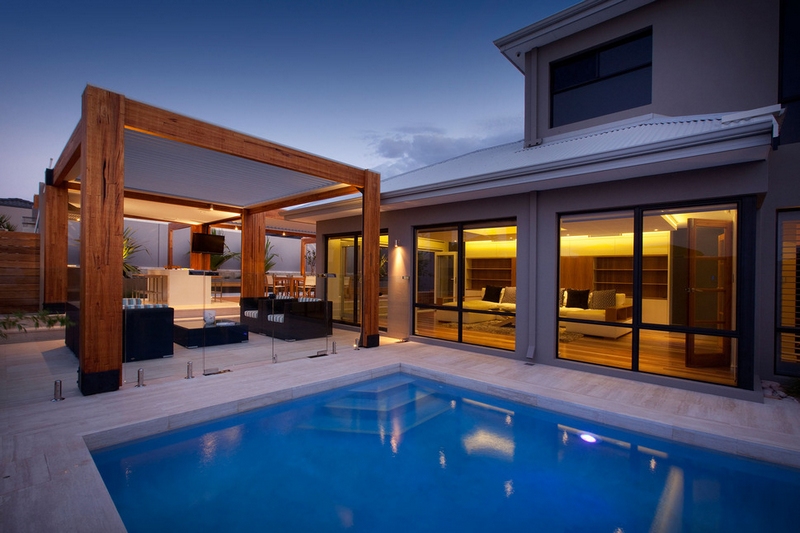 terrasse-moderne piscine pergola salon jardin Australie