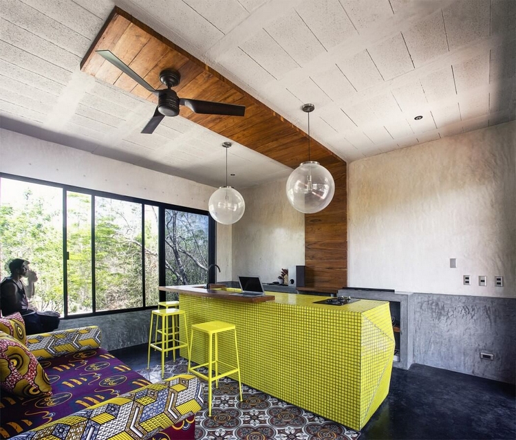 beton banché meubles éclectiques maison architecte-Casa-T-Mexique