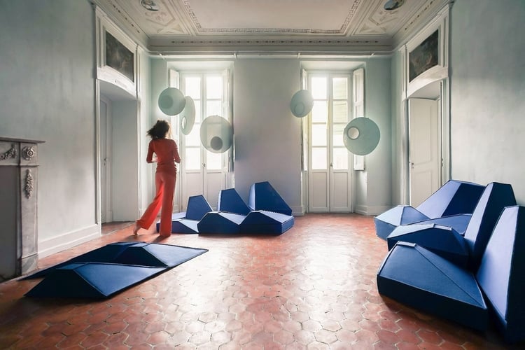 coussins sol design transformable meubles géométriques Les Angles Smarin