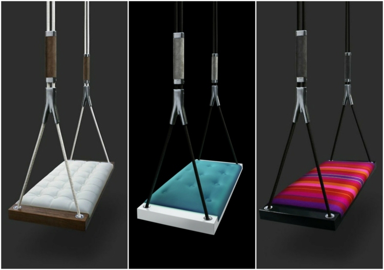 fauteuil suspendu intérieur-extérieur design moderne balançoires tapissées