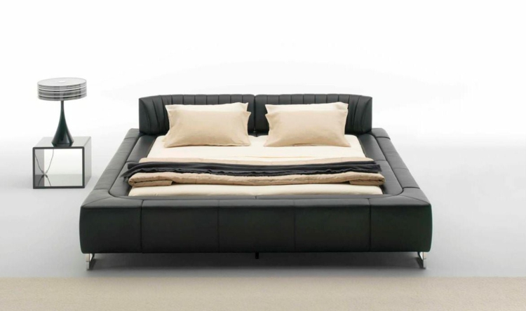 lit-deux-places-design-1165-lir-cuir-noir-literie-beige