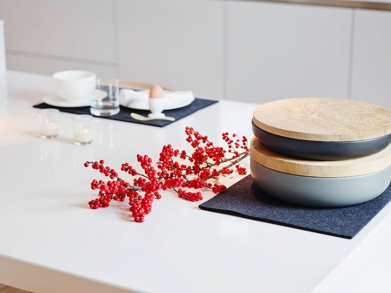 Meubles blanc et bois et salle de bain béton ciré penthouse de luxe Cuisine décor Beton
