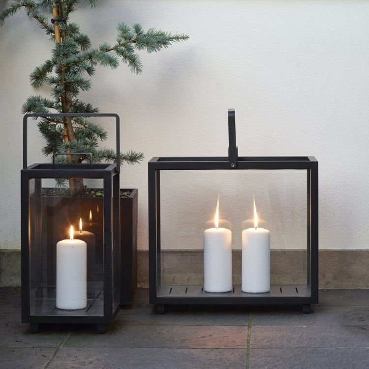 mobilier-jardin-design-lanterne-moderne-métal-noir-verre