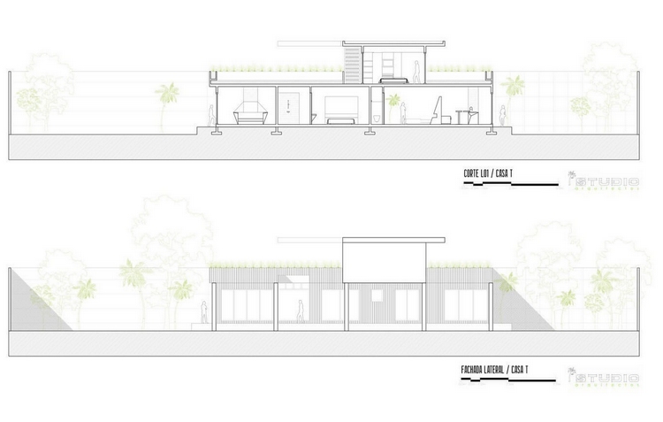 plan-architectural-maison-beton-banché-Mexique-coupe-latérale