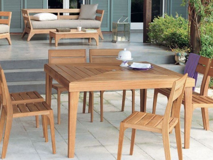 Salon de jardin moderne – 7 collections exclusives par ethimo Ensemble table et chaise accoudoir