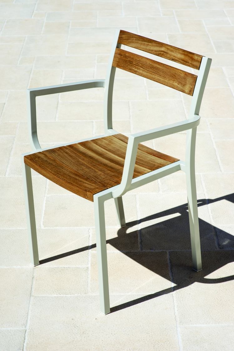 salon de jardin moderne –ethimo-meridien-chaise-jardin-teck-metal