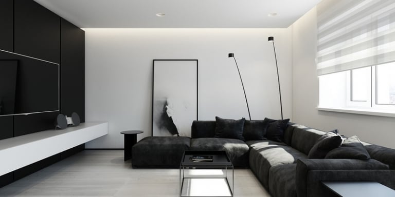 tableau moderne grand format salon noir blanc minimaliste