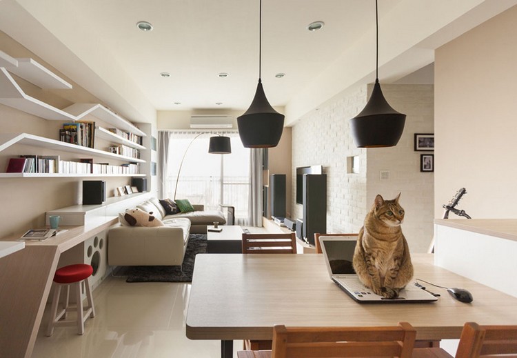 Ãtagères design et passerelles pour chats 2 en 1 ! Plint désign plafond