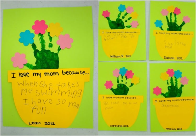 bricolage pour la fête des mères -enfant-pot-fleurs-papier-peinture-eau