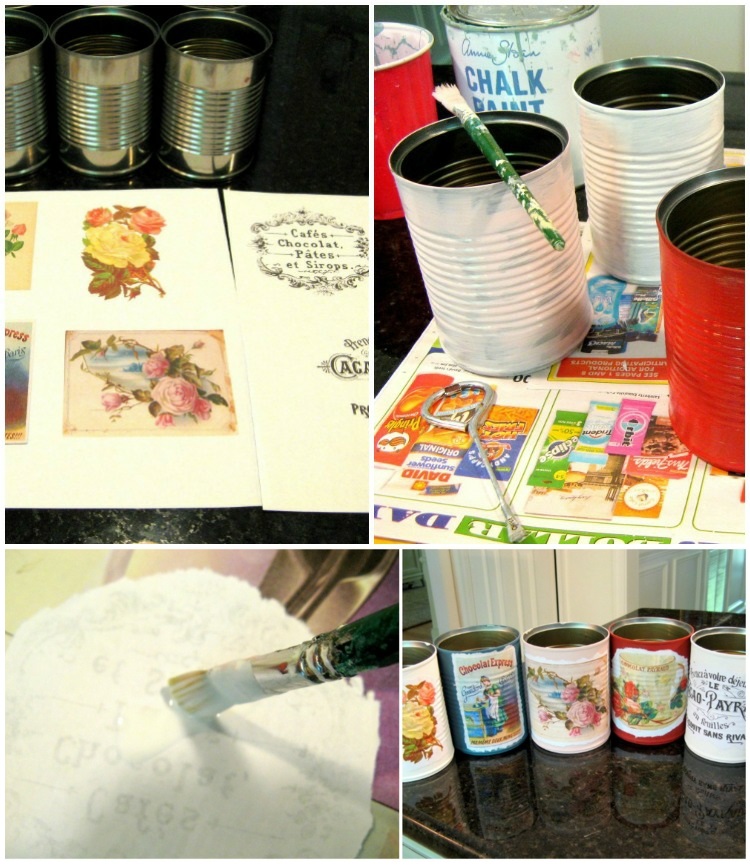 bricolage pour la fête des mères -vase-vintage-DIY-peinture-blanche-découpage