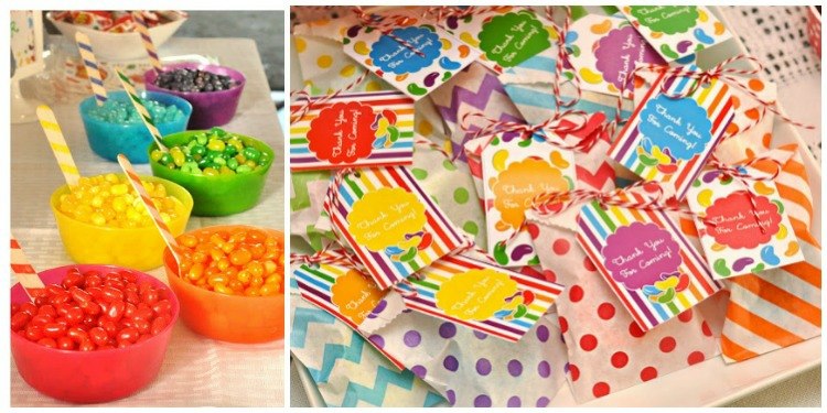 cadeau invité -sachets-bonbons-haricots-multicolores