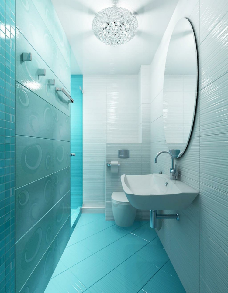 carrelage salle de bain bleu canard turquoise-clair-vert-eau-motifs-mosaique-rayés
