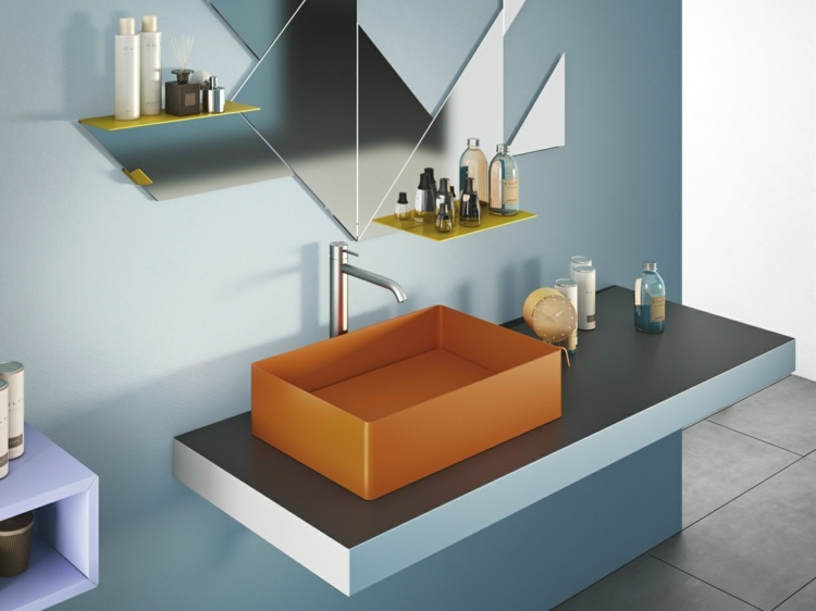 Lavabo salle de bain de design italien moderne en 35 idées Meuble salle de bain double vasque a poser