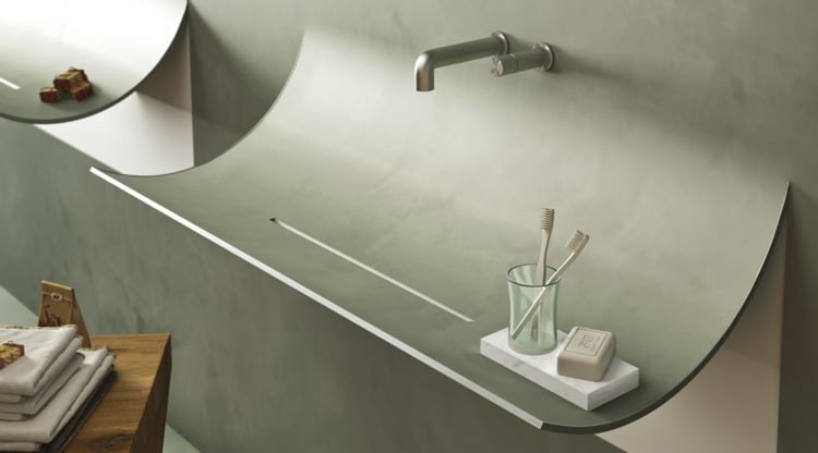 lavabo salle de bain de design italien SKIN-design-innovant-robinet-mural