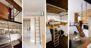 lit mezzanine 2 places chambre adulte - idées-gain-espace-studios-petits-appartements