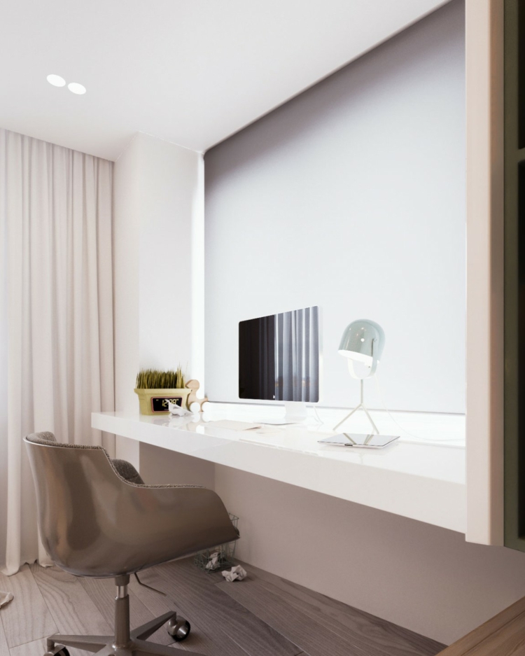 meuble-bureau-moderne-éclairage-indirect-chaise-bureau-roulettes