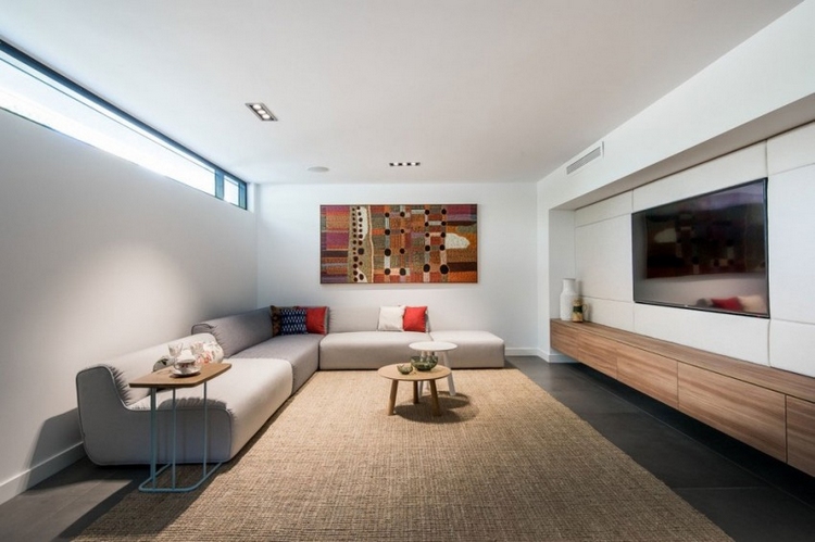meuble-tv-bois-blanc-moderne-canapé-angle-modulable-salon-maison-architecte