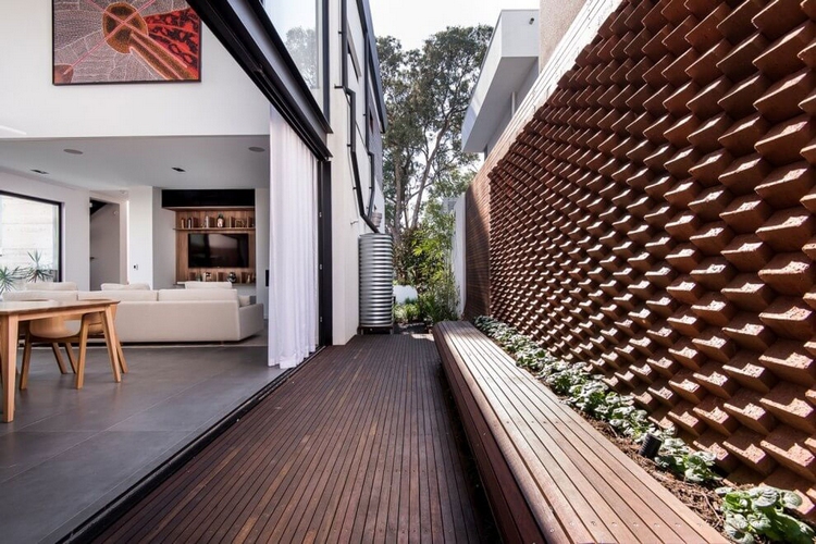 meubles bois modernes revêtements-assortis-maison-architecte-Australie
