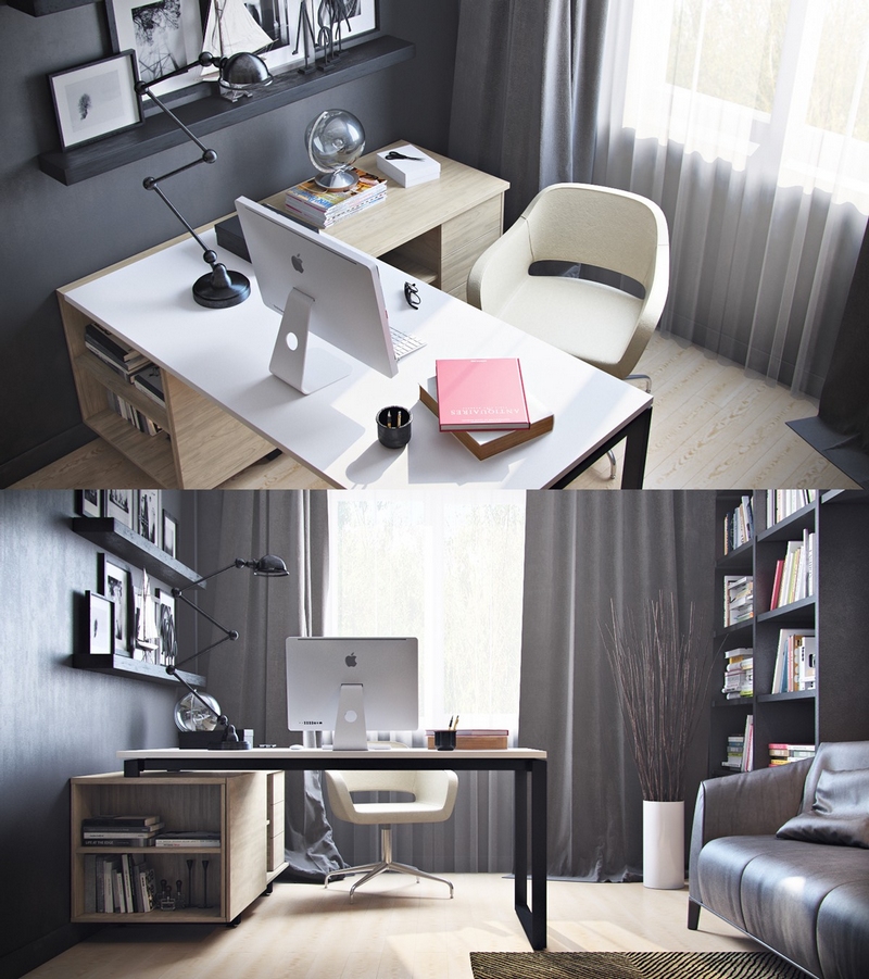 meubles-bureau-maison-modernes-bureau-angle-lampe-Jieldé-vintage-années-50