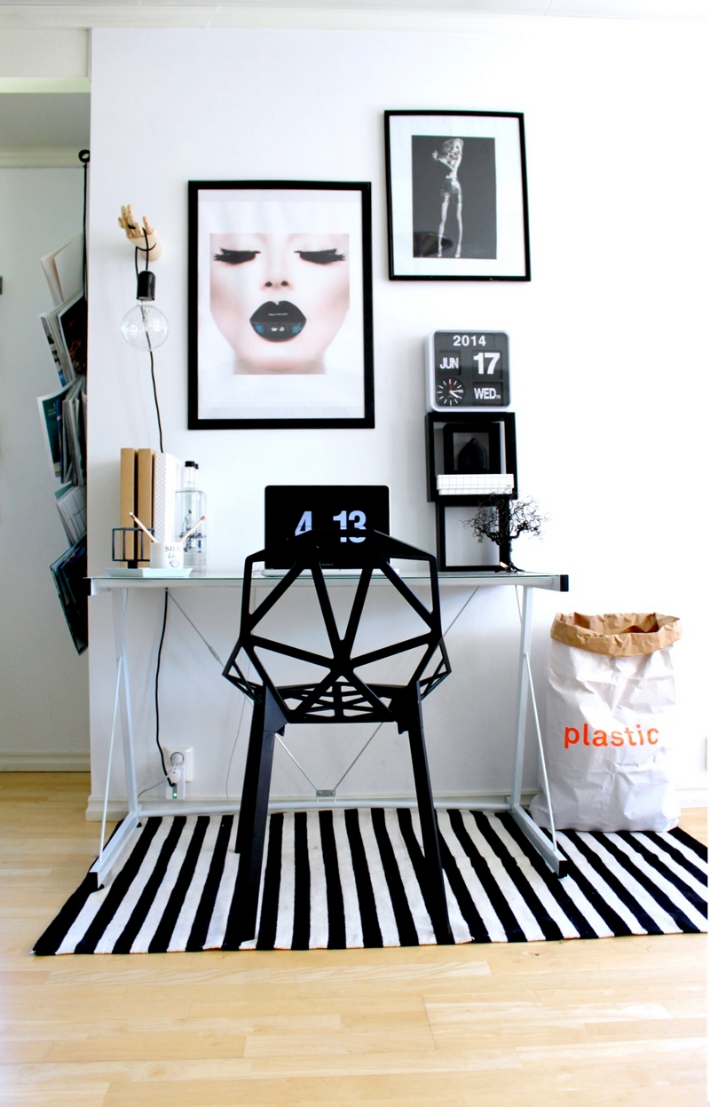 meubles-bureau-maison-modernes-chaise-design-One-tapis-noir-blanc-rayé