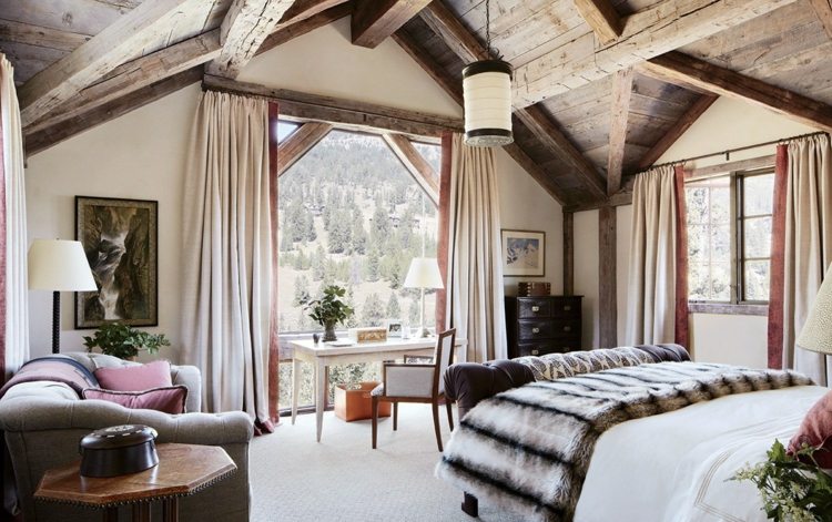 Rideaux chambre adulte design d'intérieur chic en 50 idées Rideaux Chalet décor