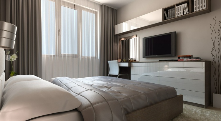 Rideaux chambre adulte design d'intérieur chic en 50 idées Désign rideaux Double