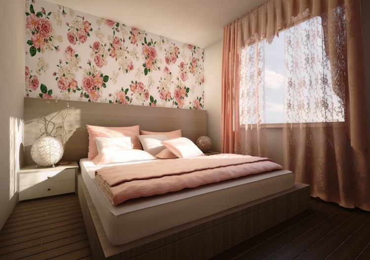 rideaux-chambre-rose-pastel-voilages-motifs-papier-peint-assorti