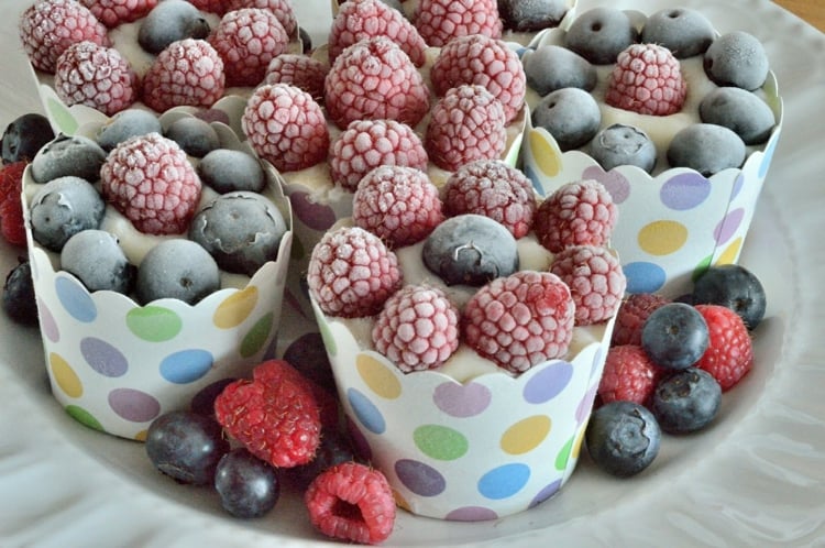 salade-fruits-originale-annif-été cupcakes yaourt gelé baies rouges surgelées