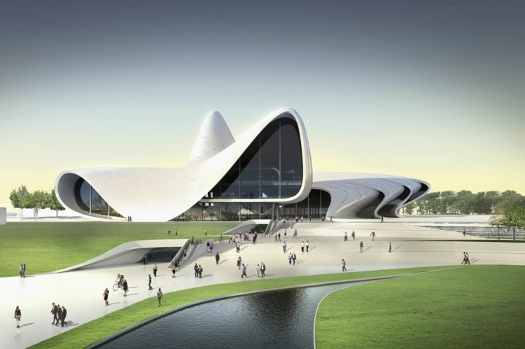 architecture futuriste zahaèhadid-centre-commercial-projet-innovant-lignes-incurvées-brisées-formes