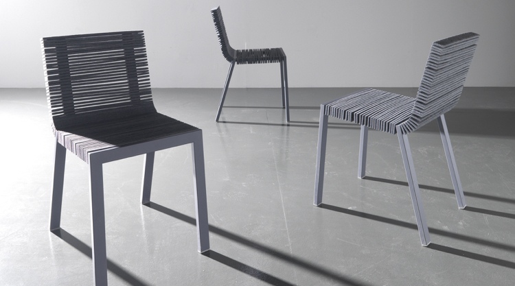 chaises-salle-manger-ajourée-feutre-industriel-design-italien