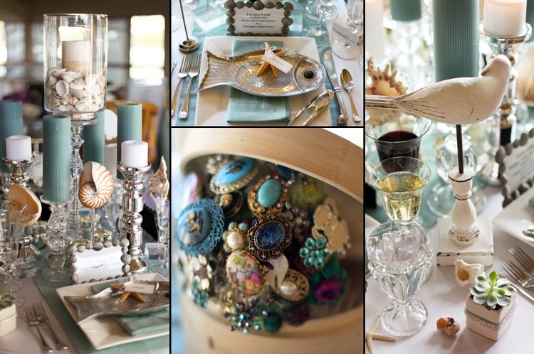 décoration-table-été-thème-marin-coquilles-bijoux