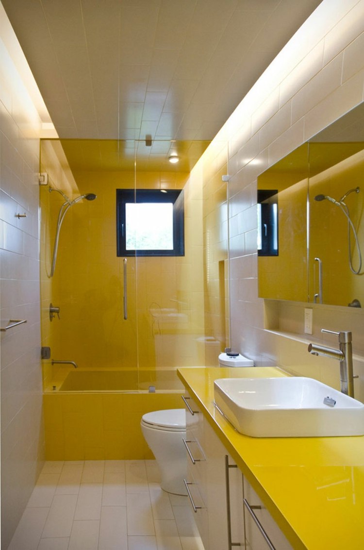 idées-déco-salle-bain-cabine-douche-robinetterie-acier-brossé