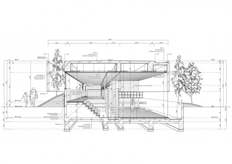 jardin-intérieur-fenêres-plan-coupe-maison-design