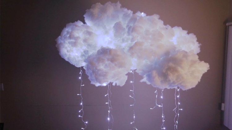 lampe-nuage-faire-soi-même-décoration-guirlandes-lumineuses