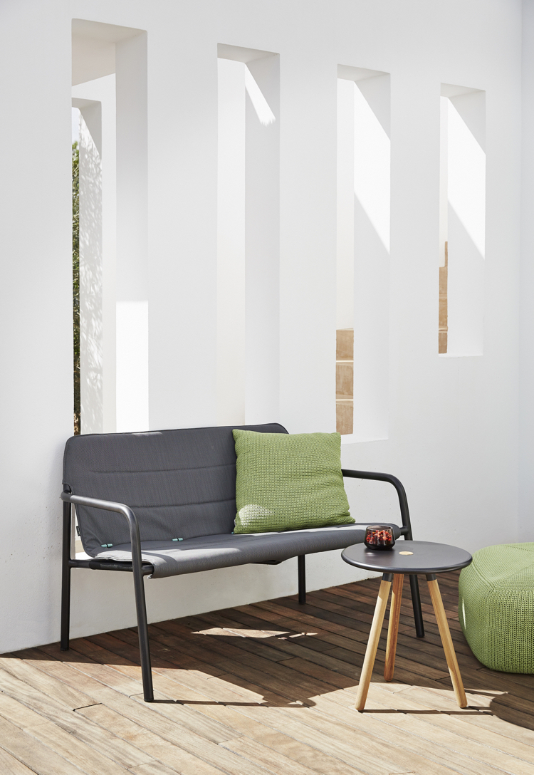 mobilier de jardin design -canapé-métal-textiles-gris-KAPA-Cane-line