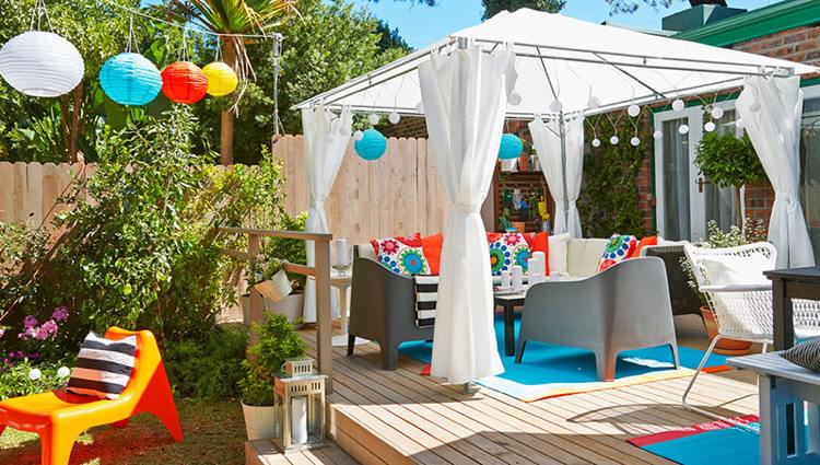 pergola avec rideaux