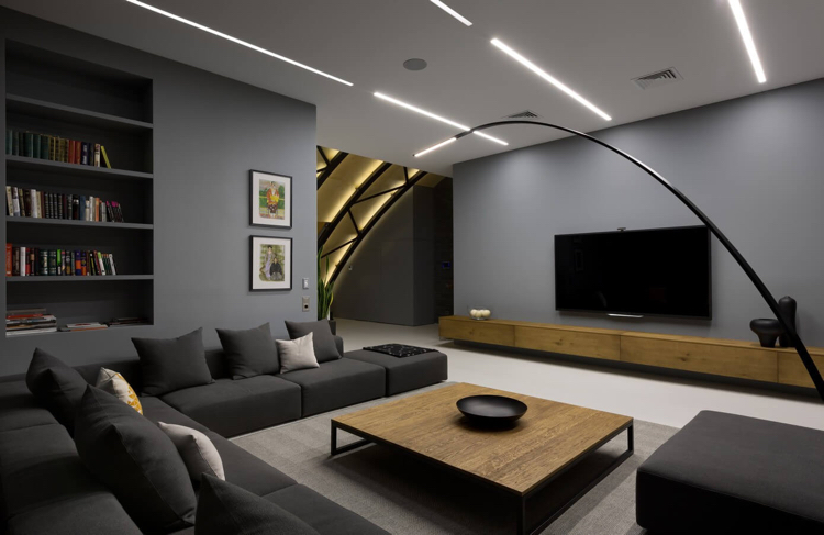 plafond LED design-lampadaire-arc-design-voûtes-éclairage-indirect