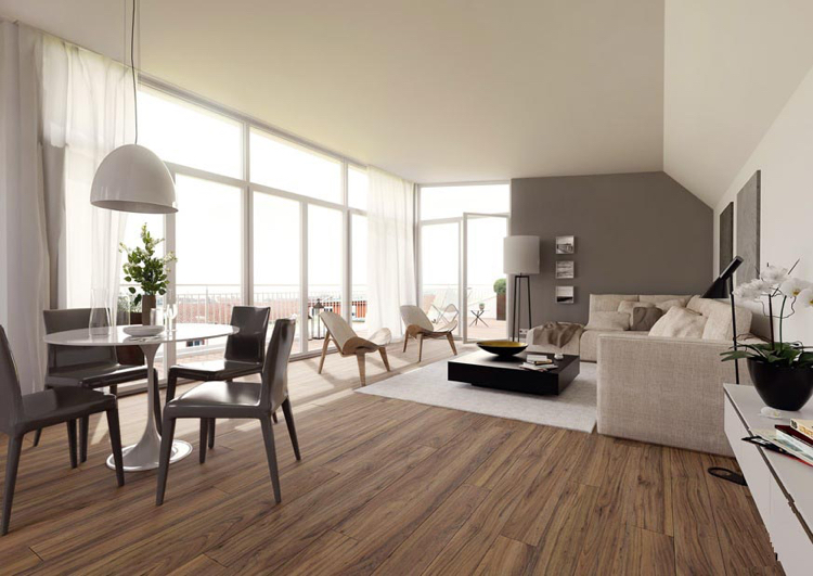 Salon Moderne Avec Parquet Seakayaktobago
