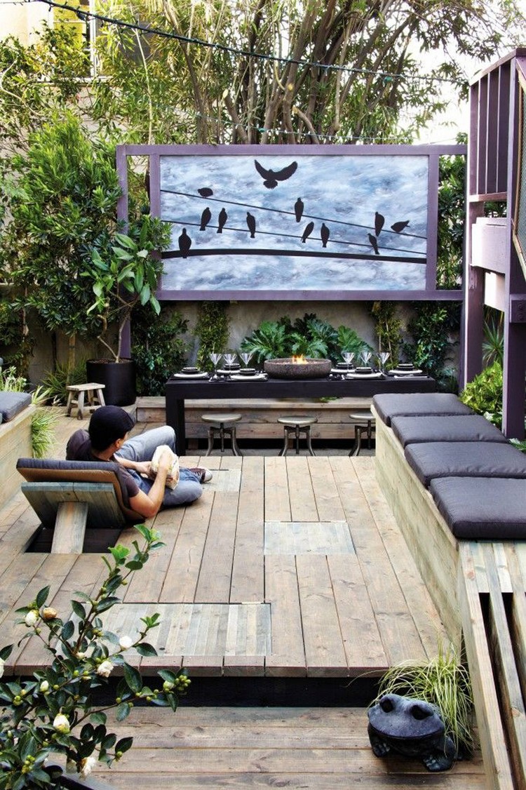 aménagement-jardin-extérieur-estrade-bois-composite-galettes-siège