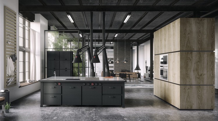 Cuisine style industriel idées de déco, meubles et luminaires Cuisine décor Beton