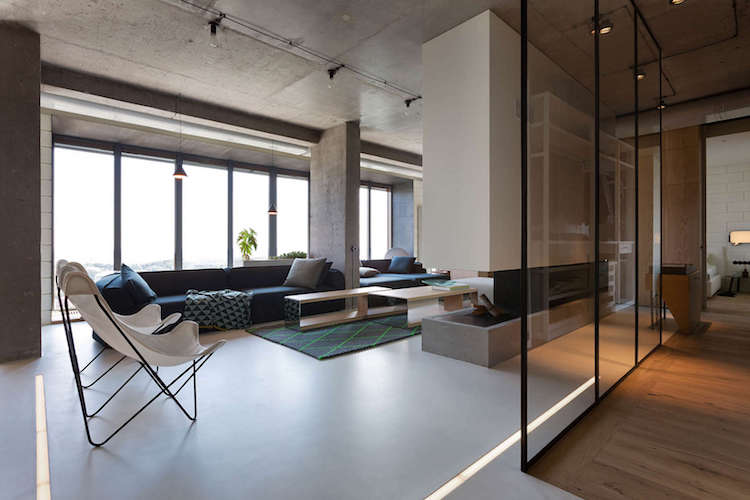 déco-loft-architecte-design-moderne-béton-verre-meubles